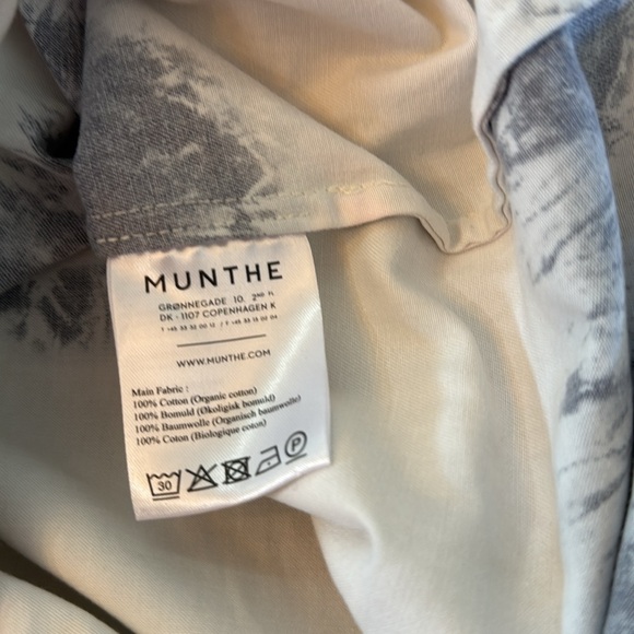 Munthe Tresco Tie Dye Button Down Shirt Sand Navy Pink Size 2 / 34 EUC - Picture 10 of 13